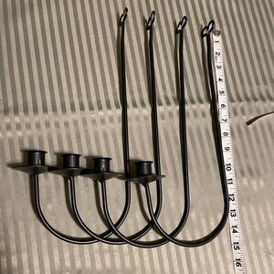 Set of 4 Black Metal Candle Holder